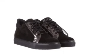 Trampki -157 B027-003-P Czarny, Skóra naturalna | Bayla Fashion