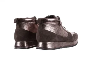 Trampki -018 SW-1710 Grey Pewter, Srebrny, Skóra naturalna | Bayla Clearance