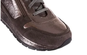 Trampki -018 SW-1710 Grey Pewter, Srebrny, Skóra naturalna | Bayla Clearance